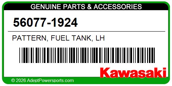 Kawasaki 56077-1924 Pattern, Fuel Tank, Lh