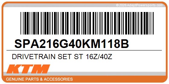 KTM SPA216G40KM118B Drivetrain Set St 16Z/40Z