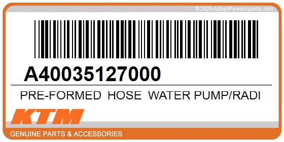 KTM A40035127000 Pre-Formed Hose Water Pump/Radiator