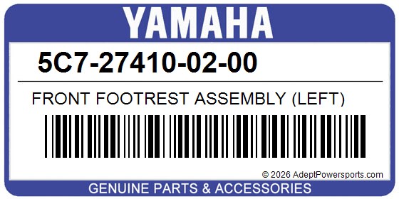 Yamaha 5C7-27410-02-00 Front Footrest Assembly (Left)