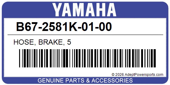 Yamaha B67-2581K-01-00 Hose, Brake, 5