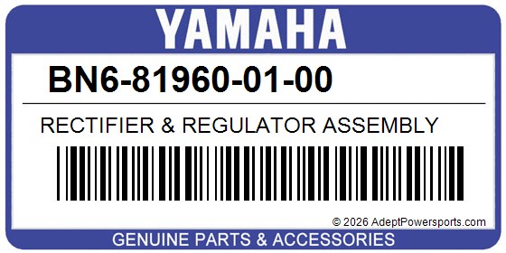 Yamaha BN6-81960-01-00 Rectifier & Regulator Assembly