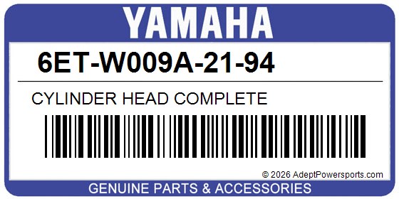 Yamaha 6ET-W009A-21-94 Cylinder Head Complete
