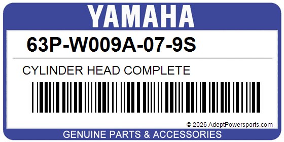 Yamaha 63P-W009A-07-9S Cylinder Head Complete