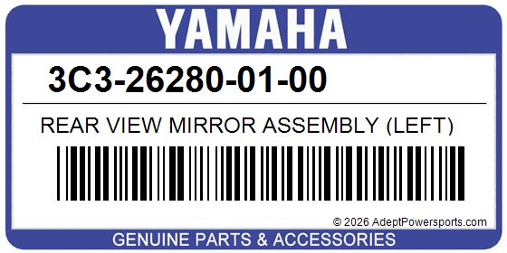 Yamaha 3C3-26280-01-00 Rear View Mirror Assembly (Left)