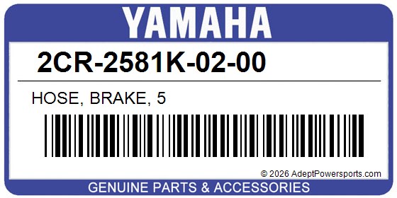 Yamaha 2CR-2581K-02-00 Hose, Brake, 5