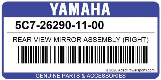Yamaha 5C7-26290-11-00 Rear View Mirror Assembly (Right)