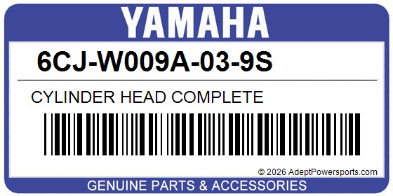 Yamaha 6CJ-W009A-03-9S Cylinder Head Complete