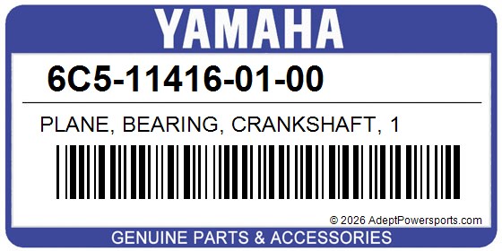 Yamaha 6C5-11416-01-00 Plane, Bearing, Crankshaft, 1