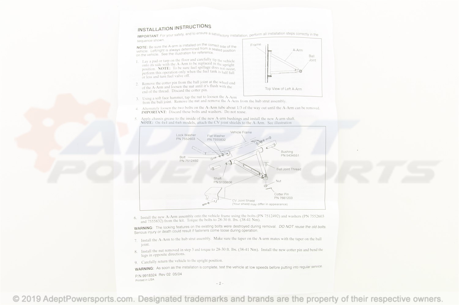 Polaris 2202282 Kit, A-Frame, Lh