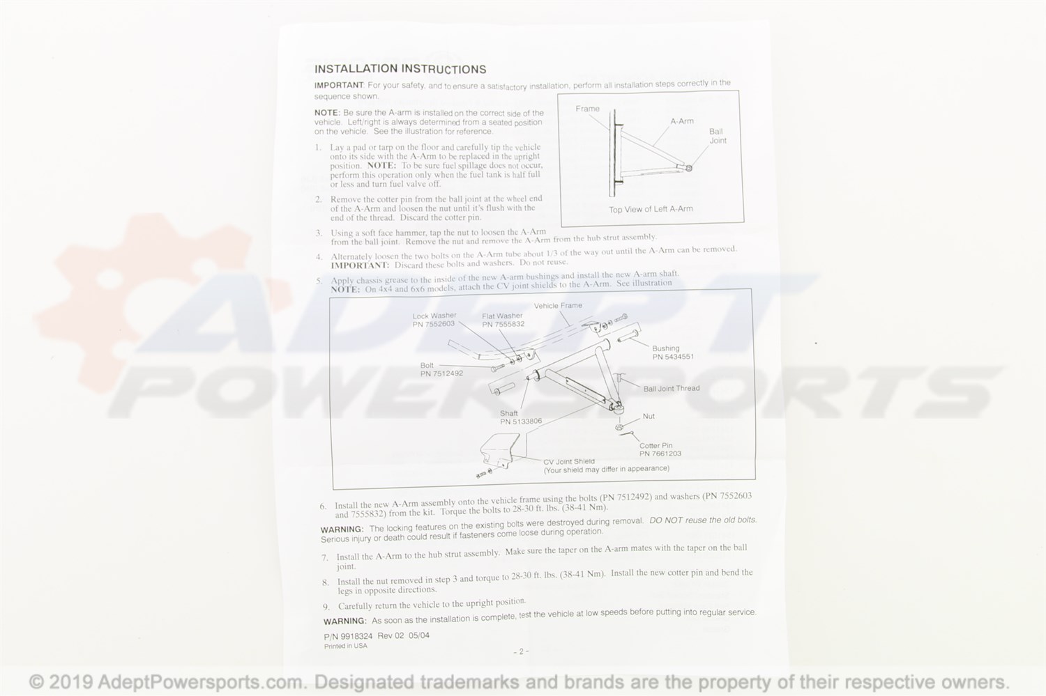 Polaris 2202283 Kit, A-Frame, Rh