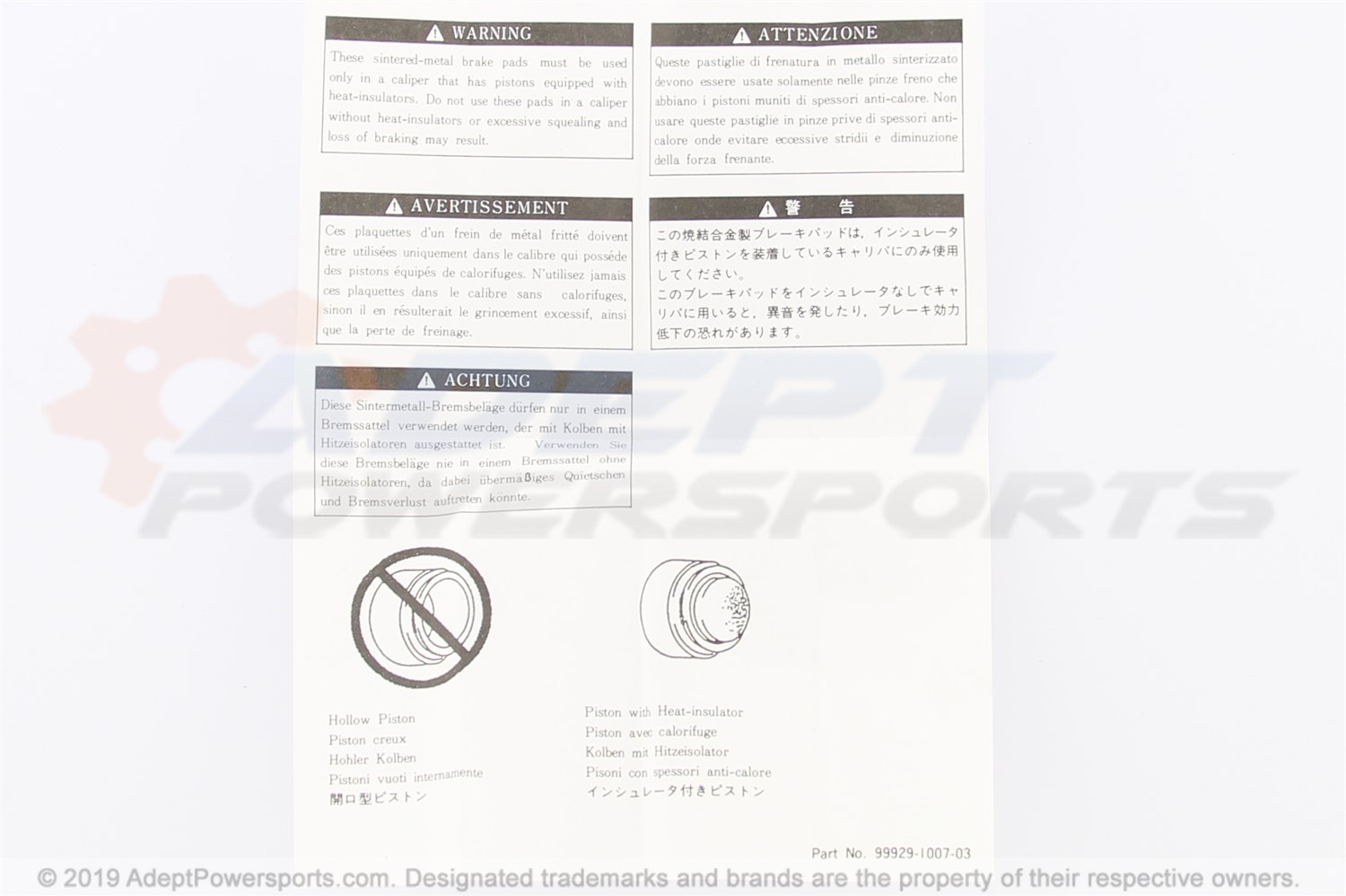 Kawasaki 43082-1161 Pad, Assembly, Brake