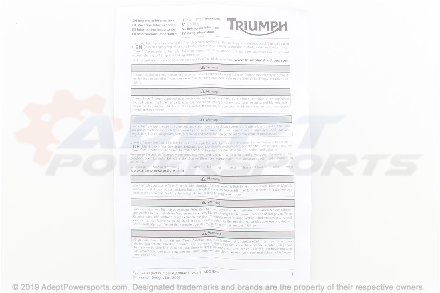 Triumph A9748029 Summer Screen Kit