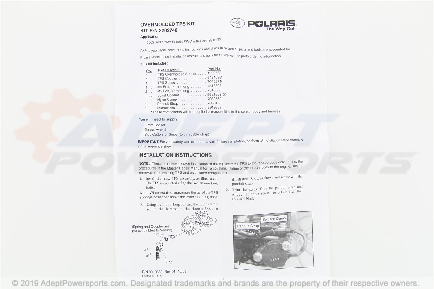 Polaris 2202740 Throttle Position Sensor Kit