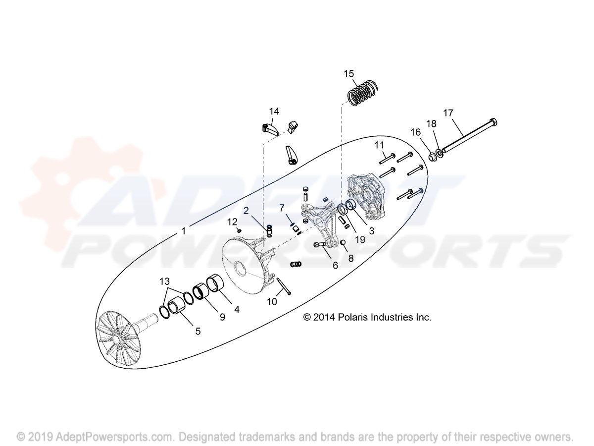 Polaris 1323130 Asm-Drive, Clutch, Basic, Bearing