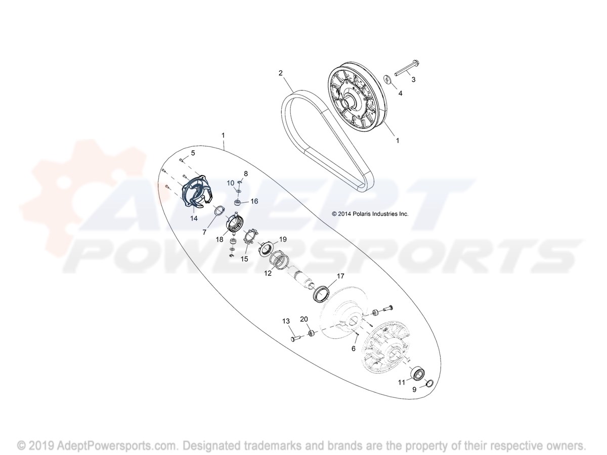 Polaris 1323239 Asm-Clutch, Driven